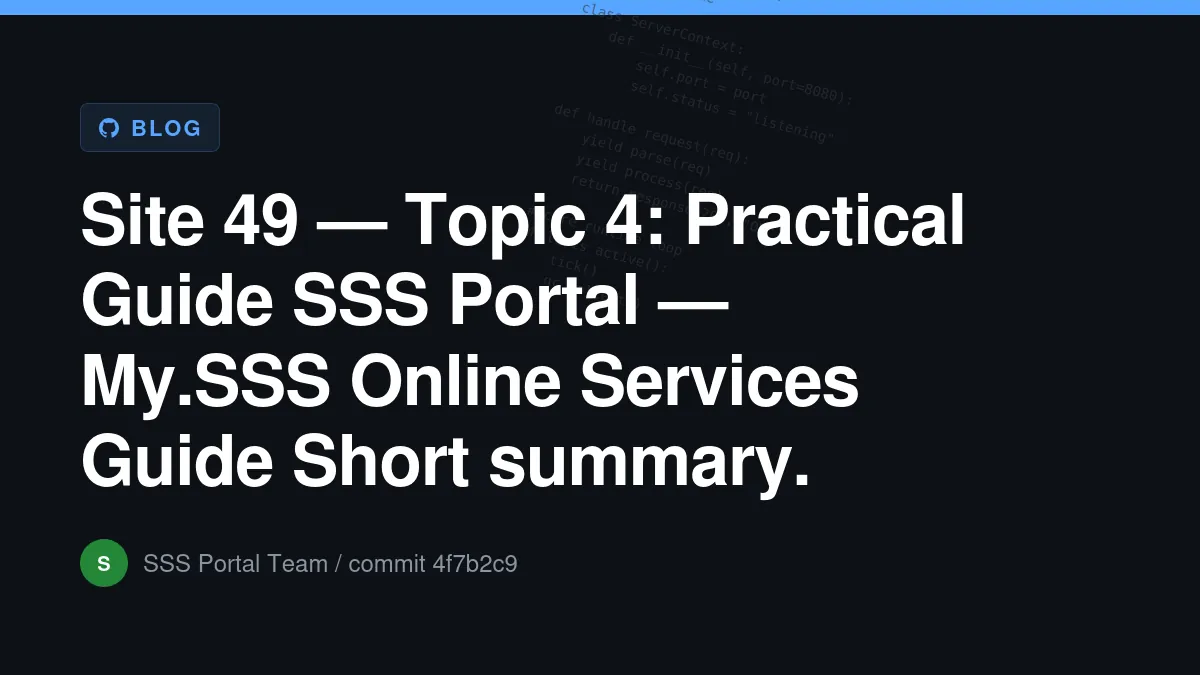 Site 49 — Topic 4: Practical Guide